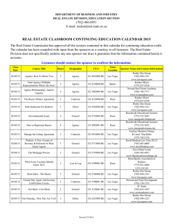 real estate classroom continuing education calendar