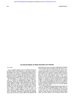 Pure Red Cell Aplasia: Its Clinical Association and