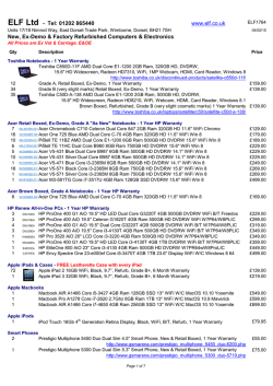 ELF Ltd - Tel: 01202 865440 www.elf.co.uk New, Ex-Demo