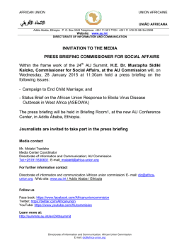 INVITATION TO THE MEDIA PRESS BRIEFING