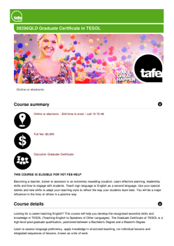 Graduate Certificate in TESOL