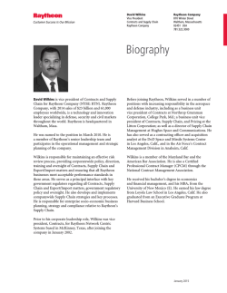 David Wilkins bio January 2015