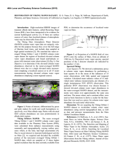 RESTORATION OF VIKING MAWD DATASET. R. G. Nuno, D. A.