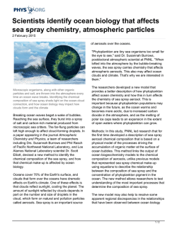 Scientists identify ocean biology that affects sea spray