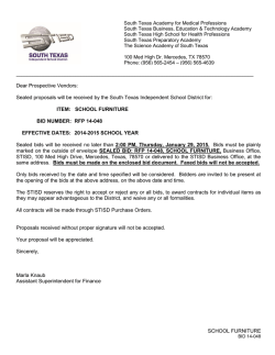 INVITATION TO BID - South Texas Independent School District