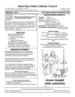 Current Bulletin - Most Holy Trinity Church!