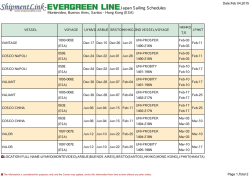 Japan Sailing Schedules