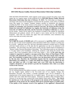 Haynes Lindley Doctoral Dissertation Guidelines