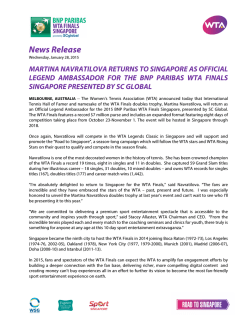 Navratilova Returns As Finals Ambassador