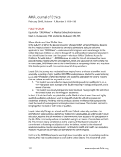 Equity for &ldquo;DREAMers&rdquo; in Medical School Admissions