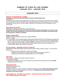 summary of chssa by-law changes january 2014 &ndash; january 2015