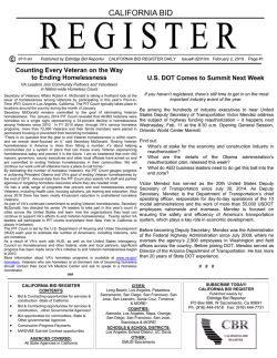 CALIFORNIA BID - Eldridge Bid Reporter