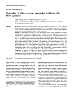Comparison of different therapy approaches in children with Down