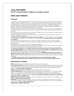 Call For Entry SoCal 2015