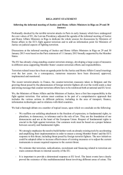 RIGA JOINT STATEMENT following the informal meeting