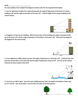 Worksheet - Multi-Step Trigonometry Problem