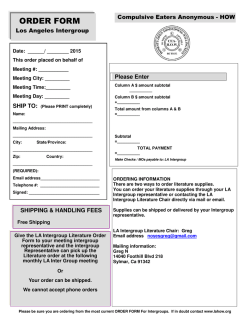 ORDER FORM - CEA HOW LA Intergroup