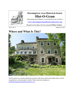 January 29, 2015 - Downingtown Area Historical Society