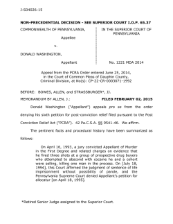 J-S04026-15 *Retired Senior Judge assigned to the Superior Court