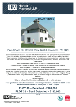 PLOT 36 &ndash; Detached - &pound;205,000 PLOT 32 &ndash; Semi Detached