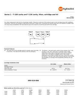 Series 1 - T-10A cavity and T-13A cavity, Viton, cartridge seal kit 990