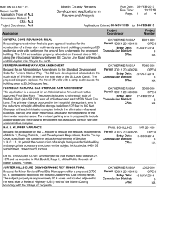 Martin County Reports Development Applications in Review and