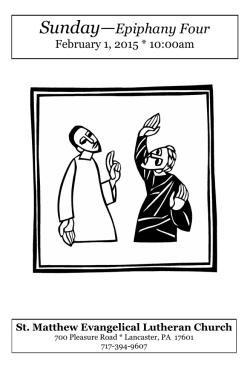 Worship Bulletin - St Matthew Evangelical Lutheran Church