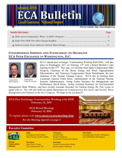 January 2015 ECA Bulletin - Energy Communities Alliance