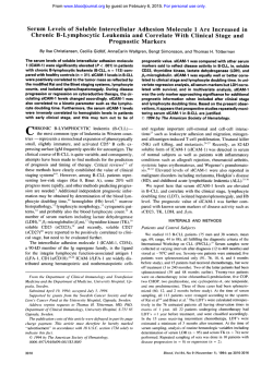 Serum Levels of Soluble Intercellular Adhesion Molecule 1