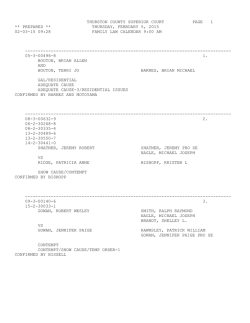 Thursday Family Law Calendar