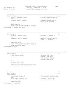 Tuesday Family Law Calendar
