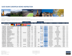 SAXO BANK EUROPEAN BOND INSPIRATION