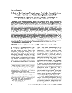 Effects of the creation of arteriovenous fistula for hemodialysis on