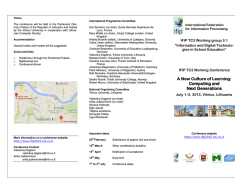 IFIP2015 Vilnius - A New Culture of Learning: Computing and Next