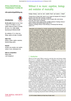 cognition, biology and evolution of musicality