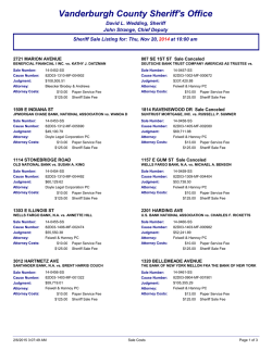 November Cost Listing