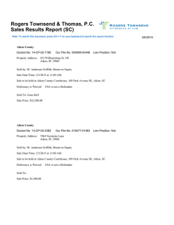 Current SC Sales Results - Rogers, Townsend and Thomas, PC