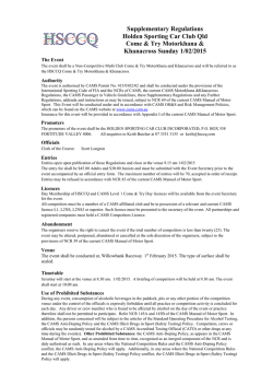 Supplementary Regulations Holden Sporting Car Club