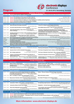 Program and Fax Registration electronic displays Conference 2015