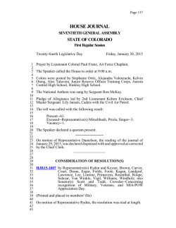 HOUSE JOURNAL - Colorado General Assembly