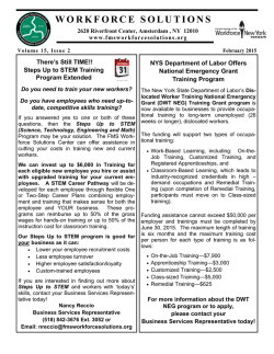 Newsletter - The Workforce Solutions Centers