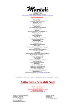 Manteli Tikkurila lounaslista