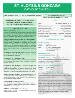 Current Bulletin - St. Aloysius Catholic Church