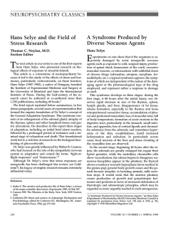 Hans Selye and the Field of Stress Research A