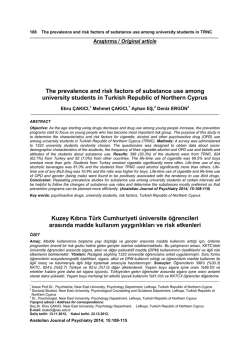 The prevalence and risk factors of substance use