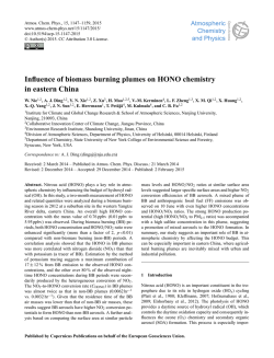 Influence of biomass burning plumes on HONO chemistry in eastern