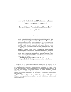 How Did the Great Recession Impact Social Preferences?