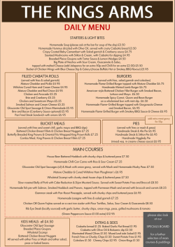 Daily Menu - Kings Arms
