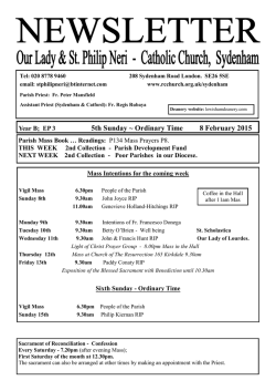 Tel - the St Philip Neri RC website