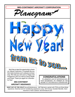 January 2015 - Mid-Continent Aircraft Corp.